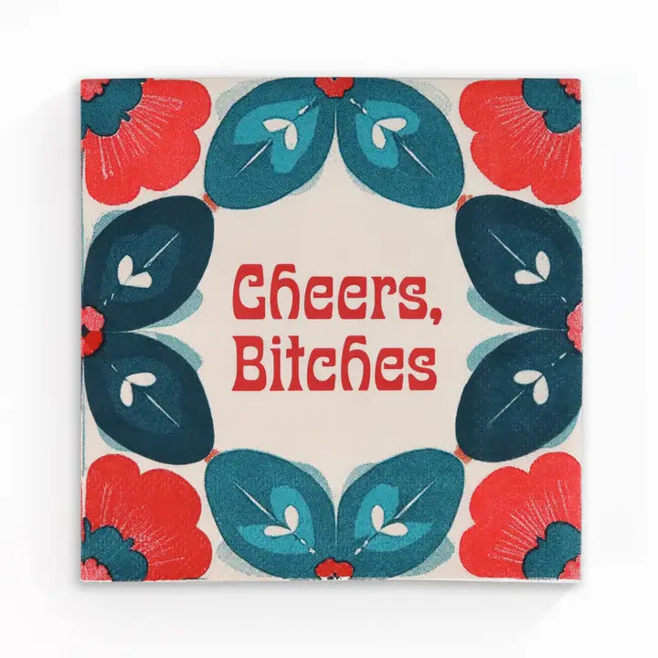 Cheers, Bitches - Funny Retro Cocktail Napkins