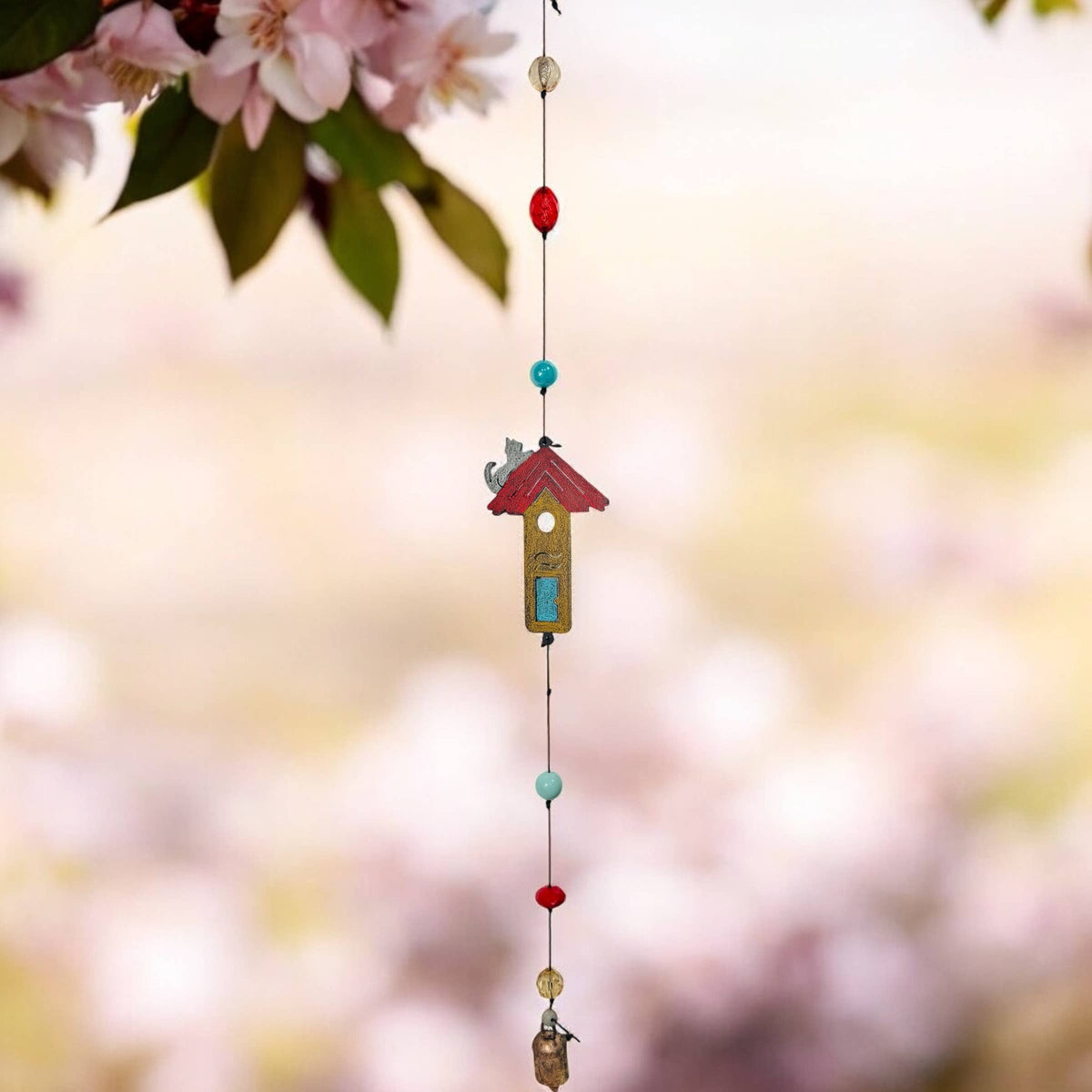 Birdhouse Cat Wind Chime