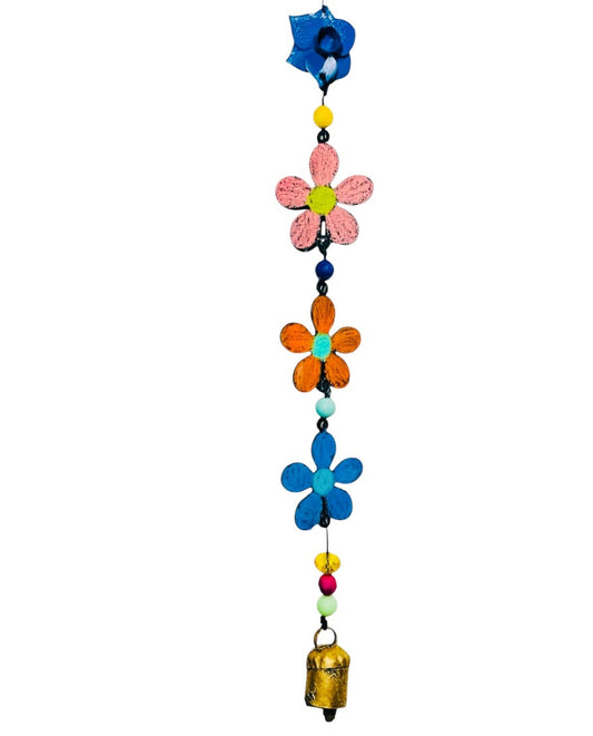 Metal Flower Wind Chime With Bell Ornament