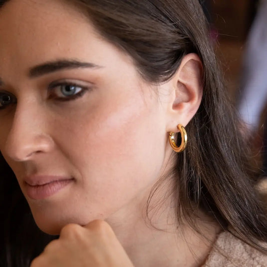 Refined Earring Collection - Med Stellar Hoop/Gold