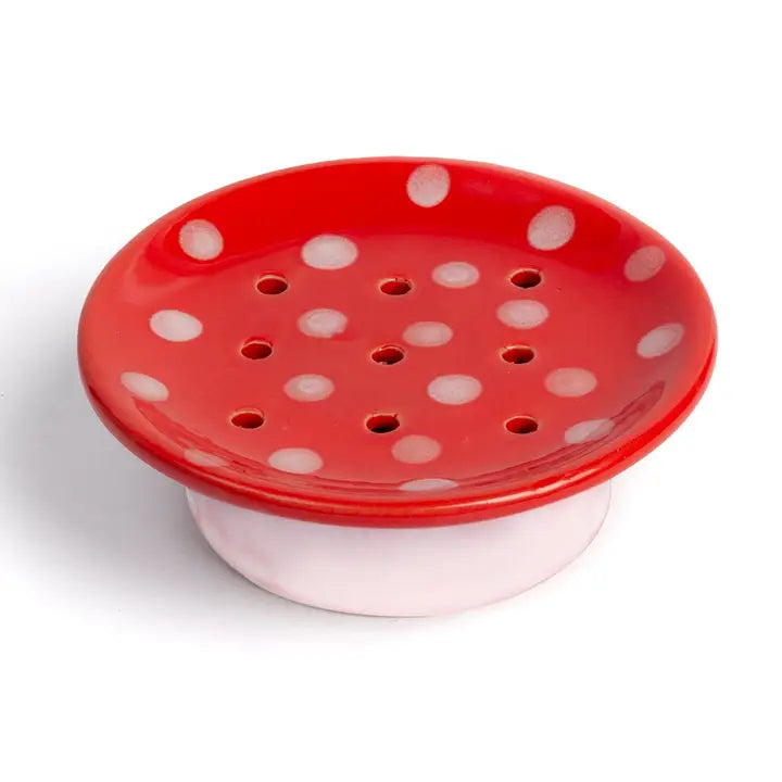 Swedish Dream Red Mushroom Ceramic Soap Dish