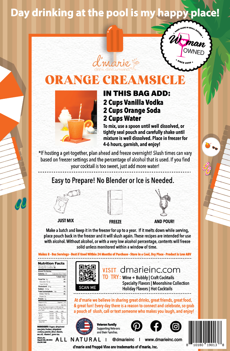 Orange Creamsicle Cocktail - Ready-To-Freeze Cocktail