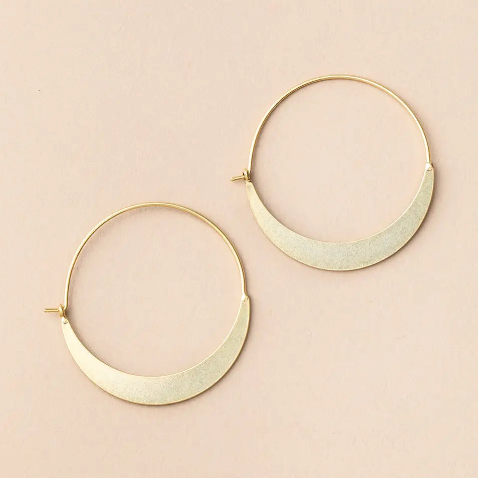 Refined Earring Collection - Crescent Hoop/Gold