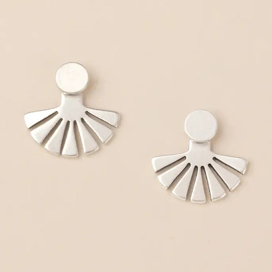 Refined Earring Collection - Sunburst Ear Jacket/Silver