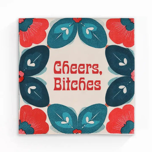 Cheers, Bitches - Funny Retro Cocktail Napkins