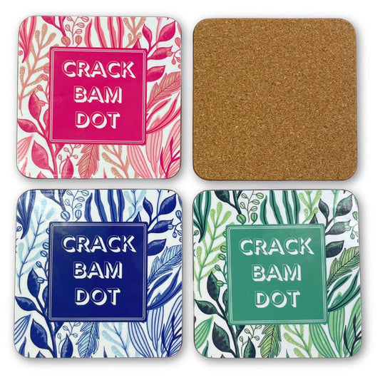 Colorful Mahjong "Crack Bam Dot" Coasters-Set of 4