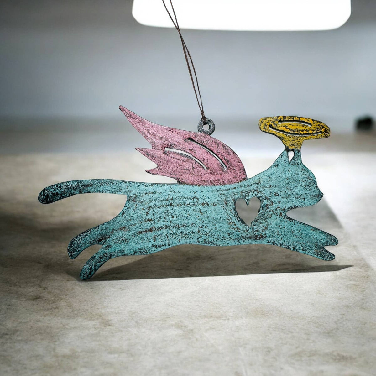 CAT Wings Halo Ornament Pet Recycled metal gift rescue mom