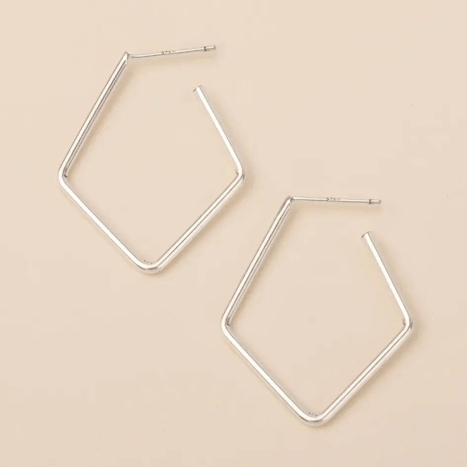 Refined Earring Collection - Orion Diamond Hoop/Silver