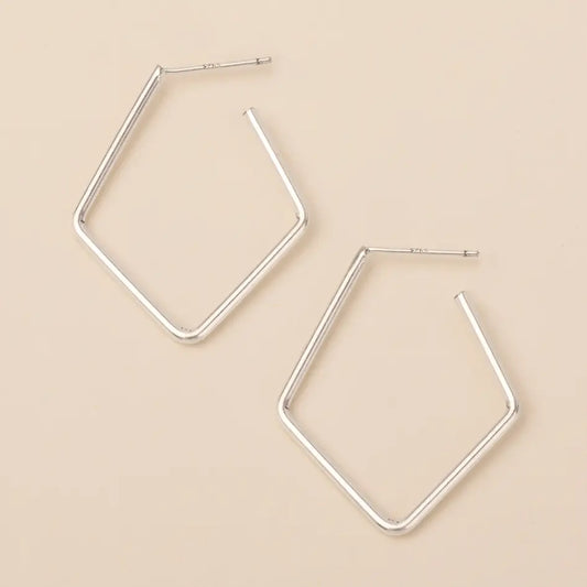 Refined Earring Collection - Orion Diamond Hoop/Silver