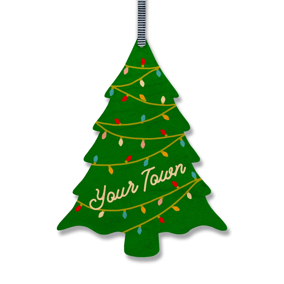 Pretty Christmas Tree Broken Arrow Wood Ornament