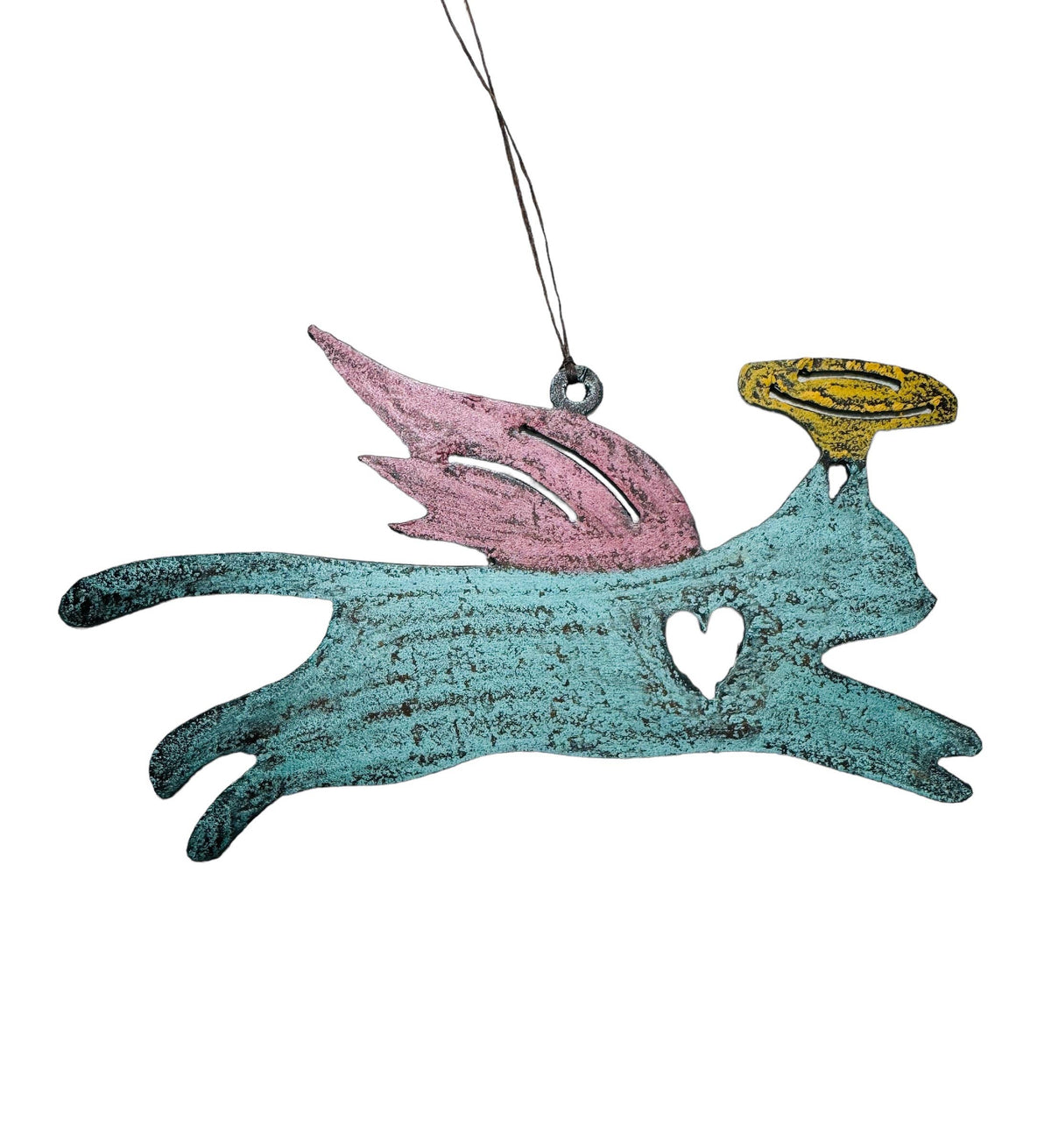 CAT Wings Halo Ornament Pet Recycled metal gift rescue mom