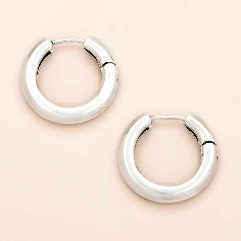 Refined Earring Collection - Med Stellar Hoop/Silver