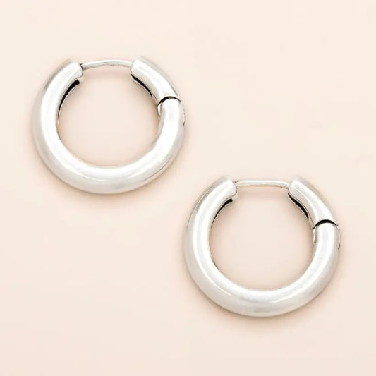 Refined Earring Collection - Med Stellar Hoop/Silver