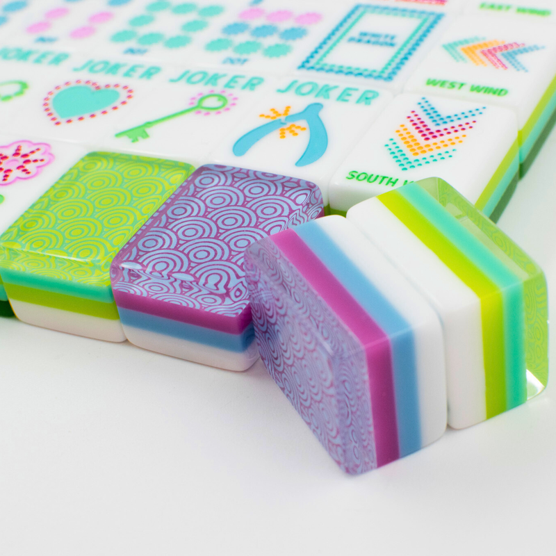 Crystal Confetti Lemon-Lime | Mahjong Set with a Sprinkle of Color and Joy