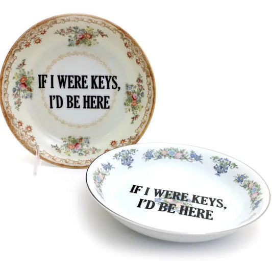 Vintage Upcycled 8" Plate Trinket Dish