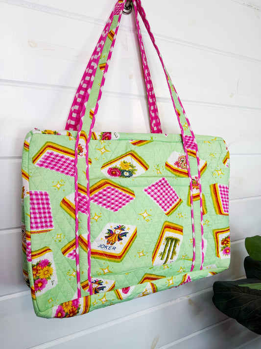 Pistachio Mahjong Quilted Duffle Bag