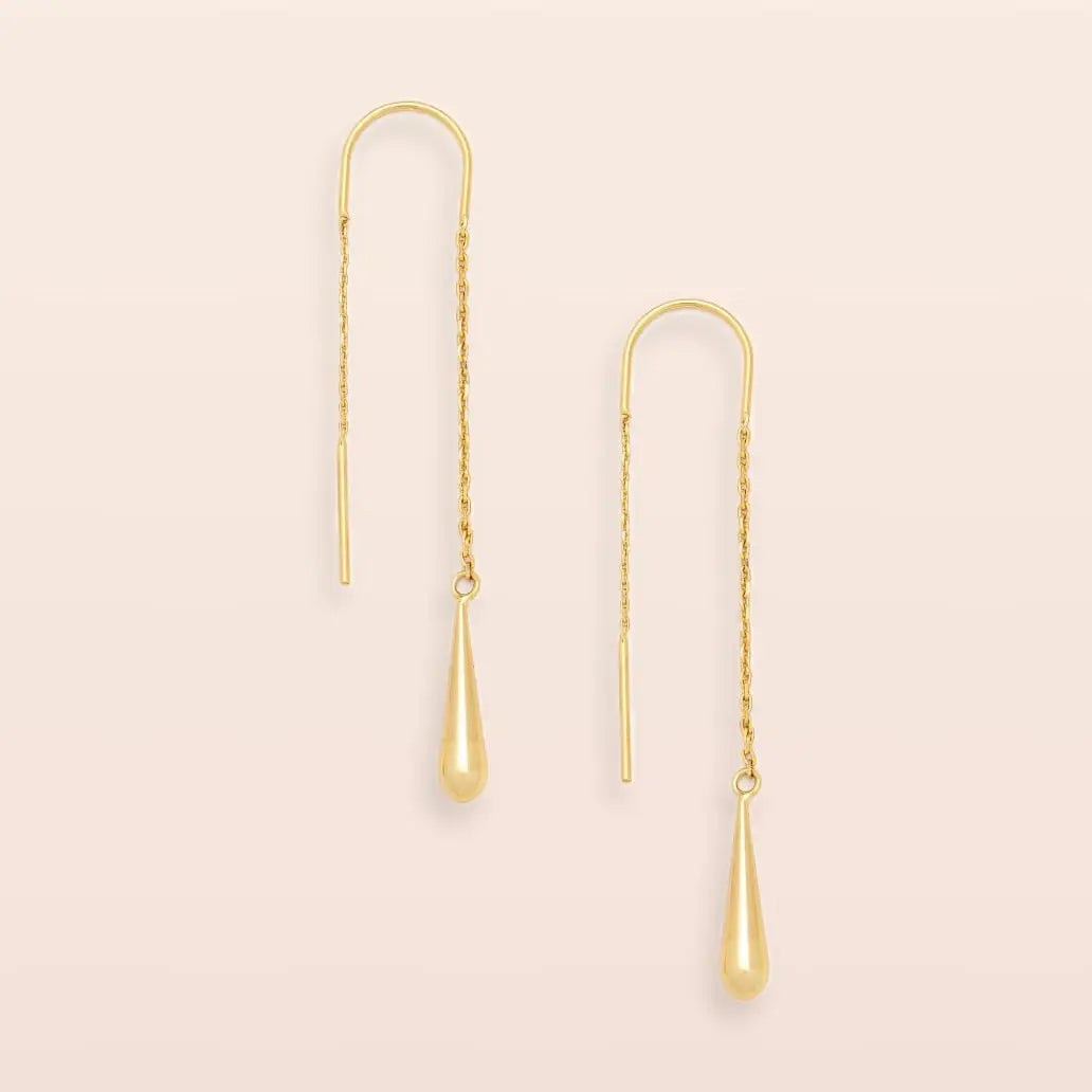 Refined Earring Collection - Teardrop Threader/Gold