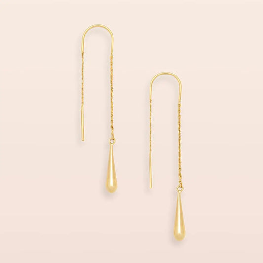 Refined Earring Collection - Teardrop Threader/Gold