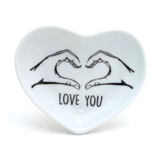 Love You, Heart Shaped Trinket Dish