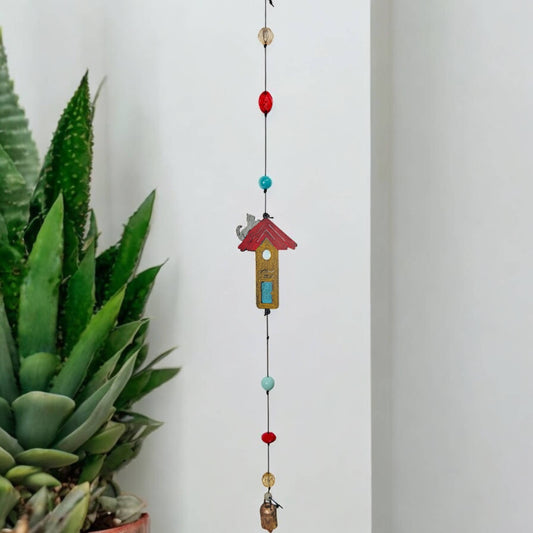 Birdhouse Cat Wind Chime