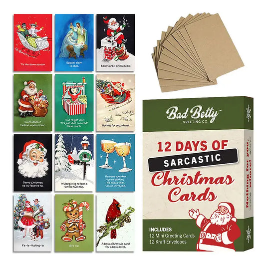 Mini 12 Days of Sarcastic Christmas Card Gift Set