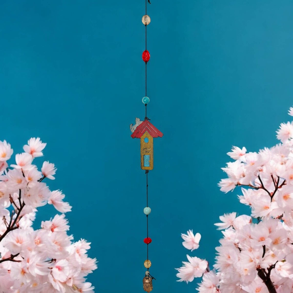Birdhouse Cat Wind Chime