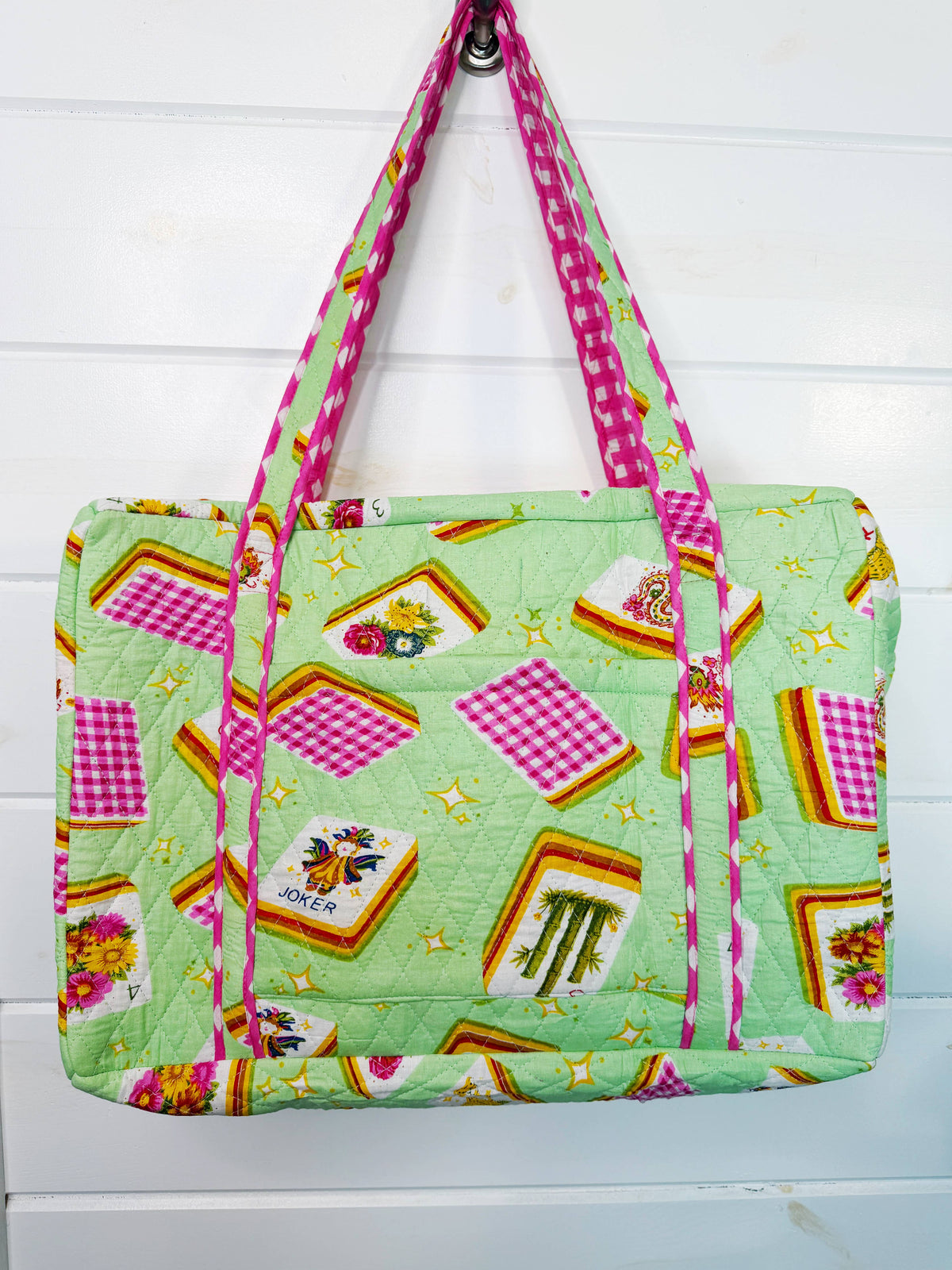 Pistachio Mahjong Quilted Duffle Bag