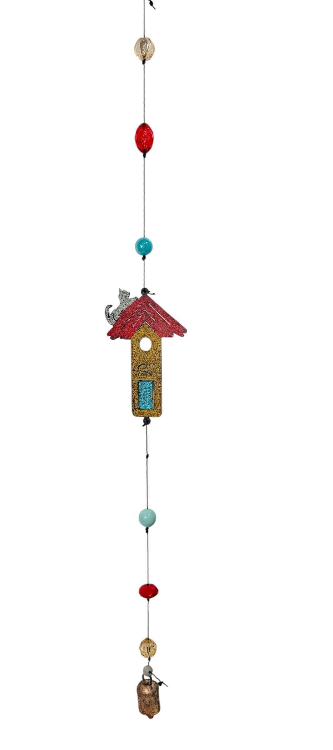 Birdhouse Cat Wind Chime