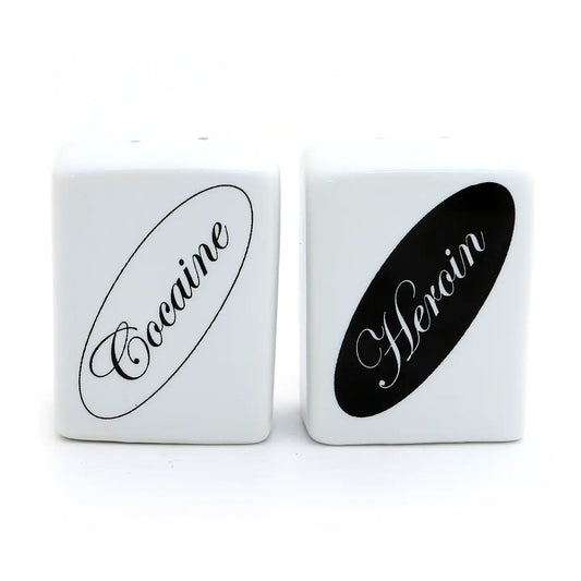 Cocaine and Heroin Salt and Pepper Shaker Set