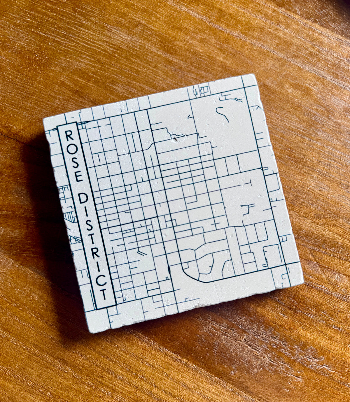 Rose District Map Coaster