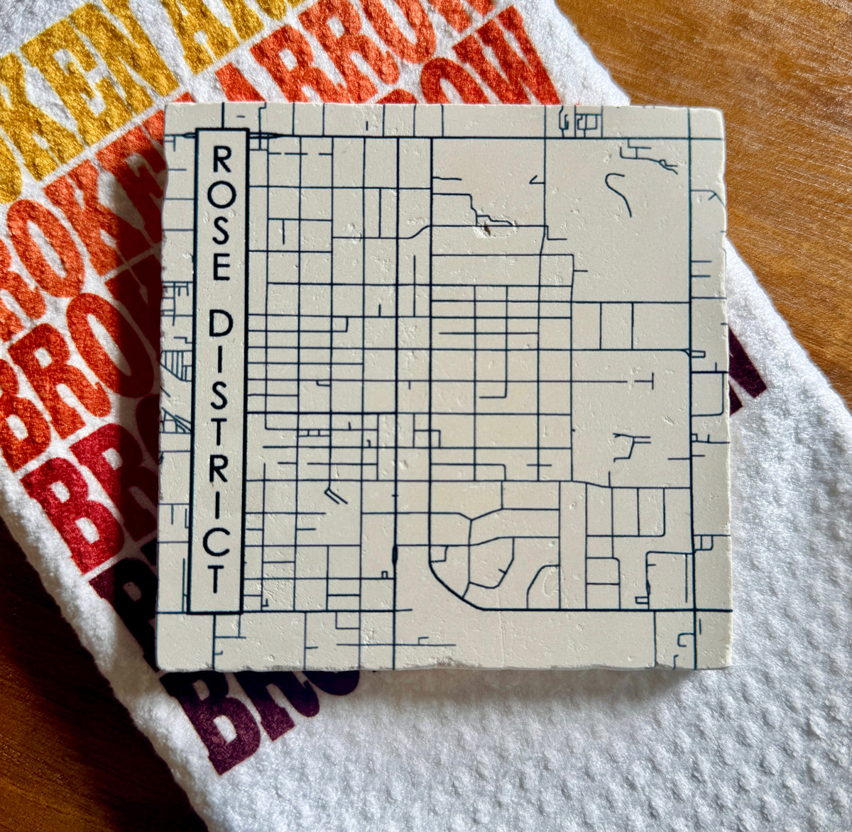 Rose District Map Coaster