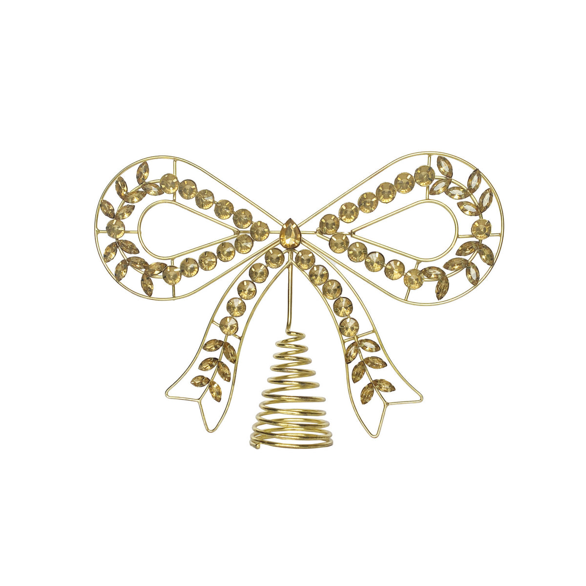 Gold Jewel Bow Shaped Tree Topper