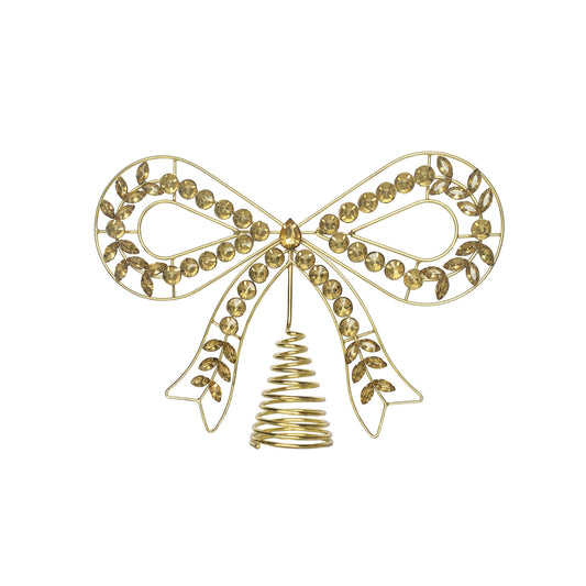 Gold Jewel Bow Shaped Tree Topper