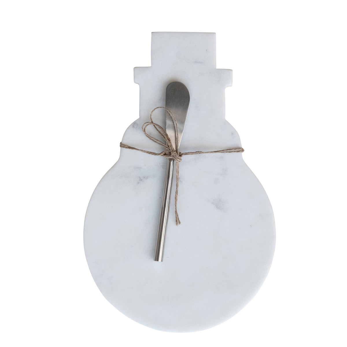 Marble Snowman Shaped Cheese/Serving Board with Canape Knife