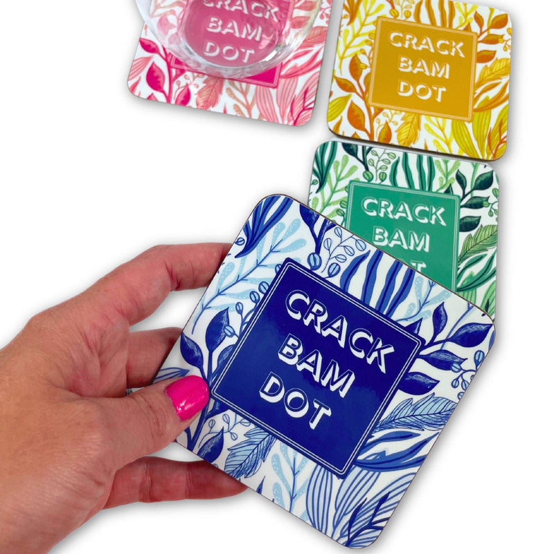 Colorful Mahjong "Crack Bam Dot" Coasters-Set of 4