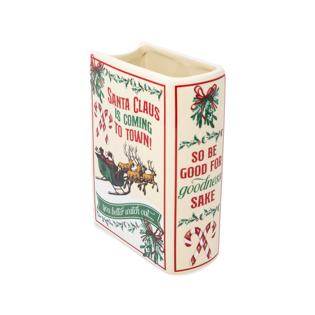 Santa is Coming to Town Book Vase