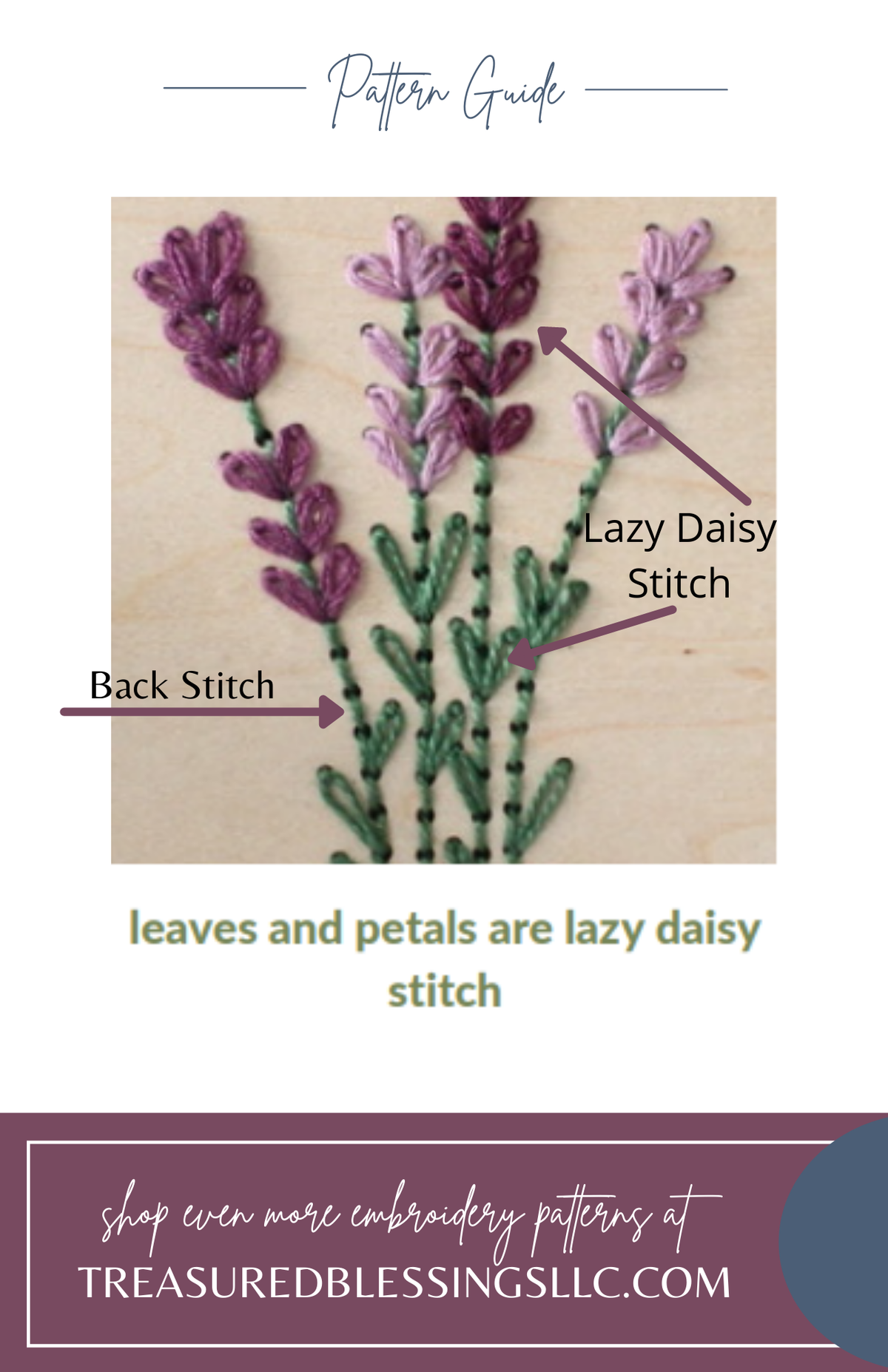 Wood Embroidery Kit - Lavender Sprigs