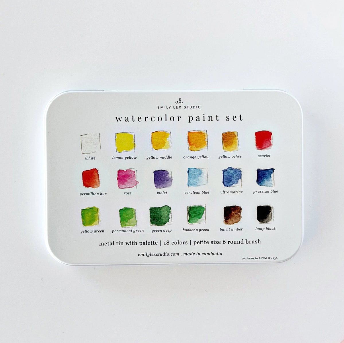 Watercolor Paint Set 18 Colors with Brush