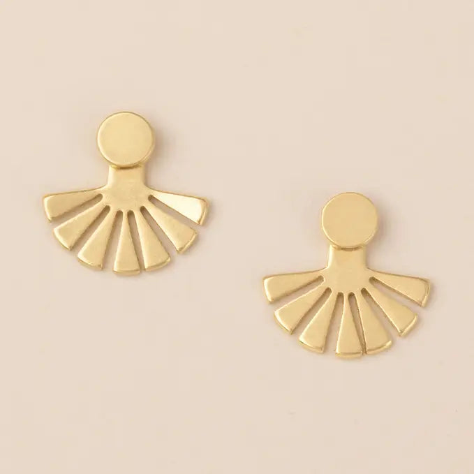 Refined Earring Collection - Sunburst Ear Jacket/Gold