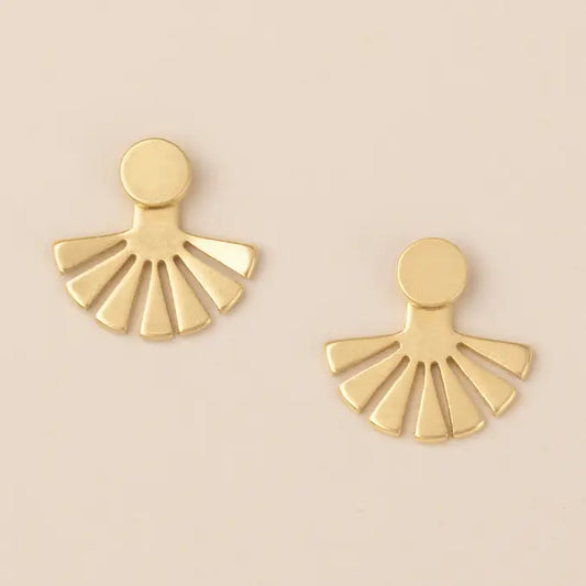 Refined Earring Collection - Sunburst Ear Jacket/Gold