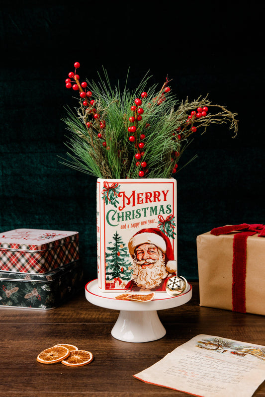 Santa is Coming to Town Book Vase