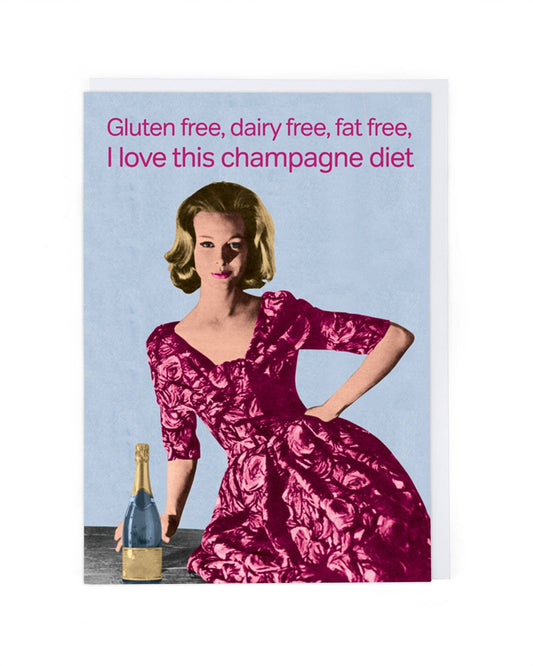 Champagne Diet Greeting Card