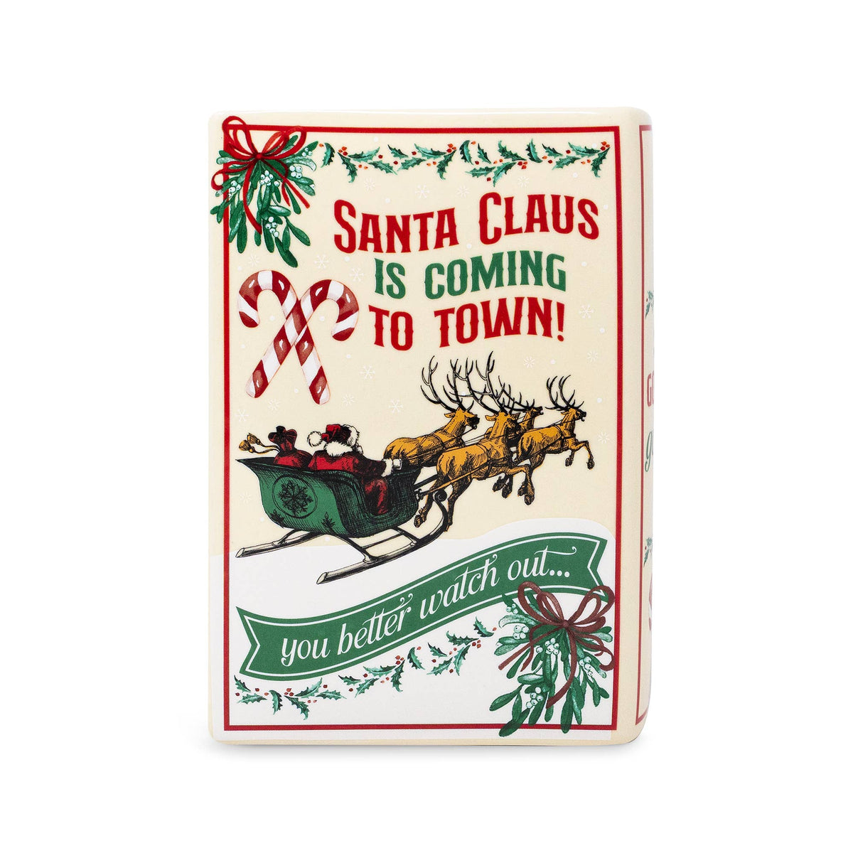 Santa is Coming to Town Book Vase