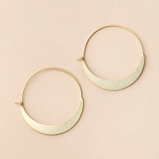 Refined Earring Collection - Crescent Hoop/Gold