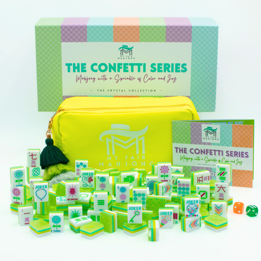 Crystal Confetti Lemon-Lime | Mahjong Set with a Sprinkle of Color and Joy