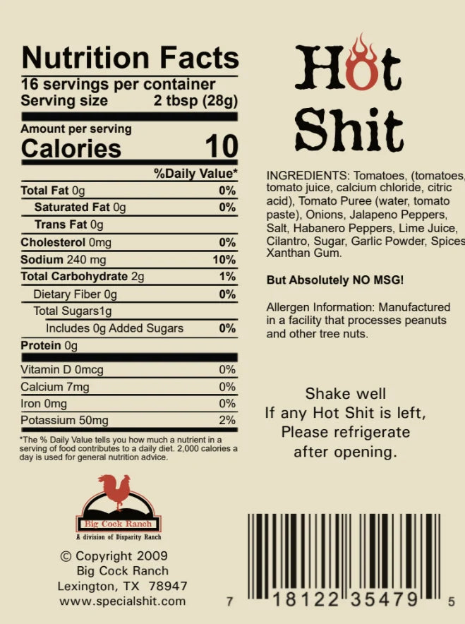 Hot Shit Salsa 14 oz